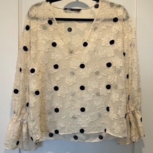 Zara Sheer Textured Blouse